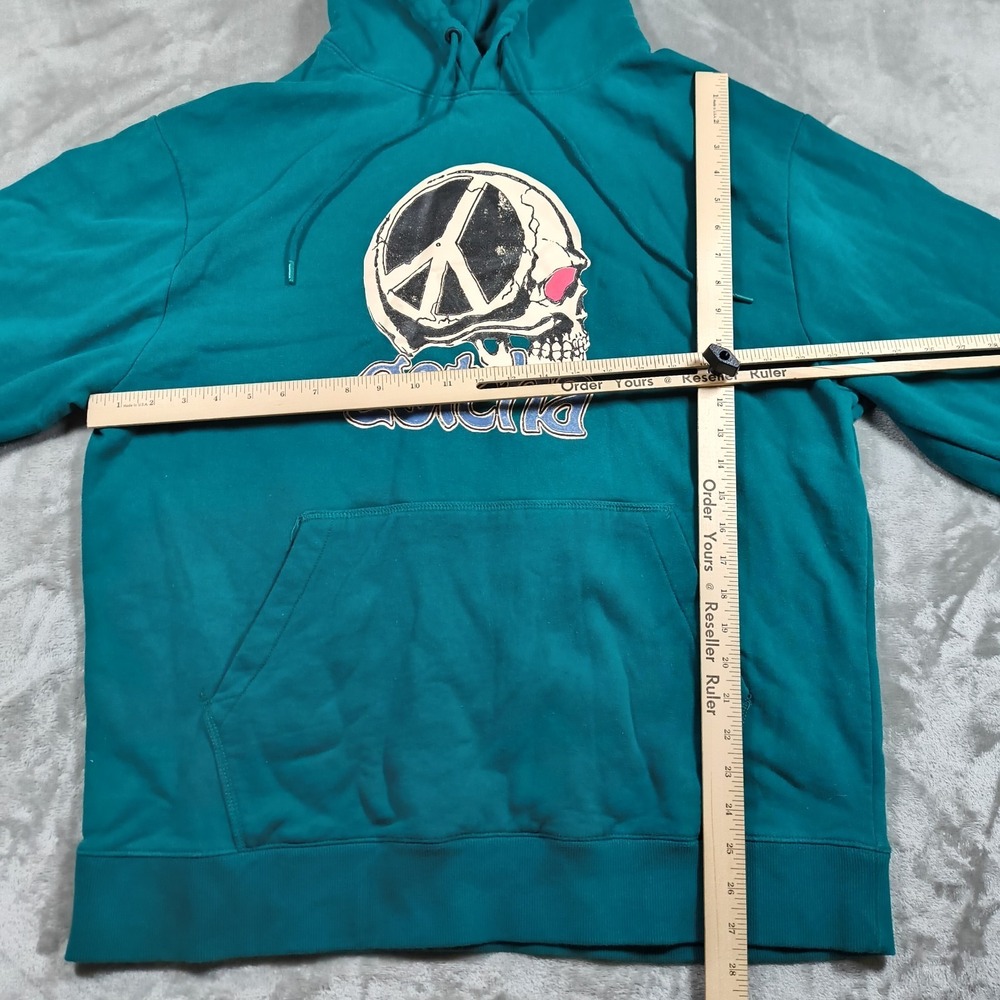 Vintage Gotcha Hoodie Mens XXL Green Peace Skull Pullover  Y2K Surf Skate - Picture 9 of 11